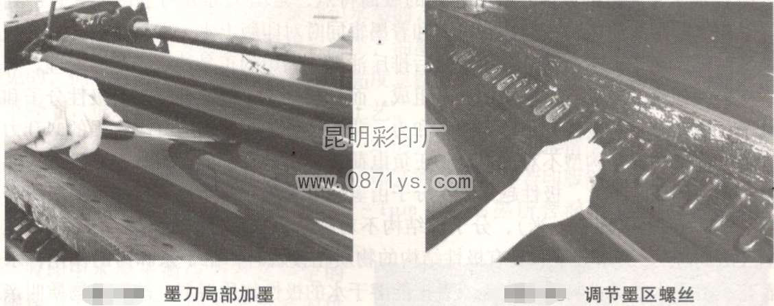 印刷机墨刀局部加墨和调节墨区螺丝